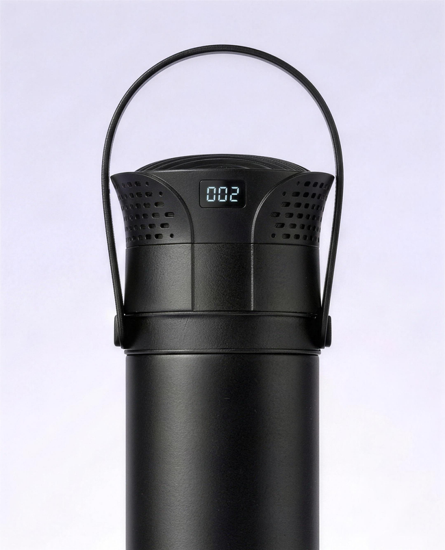 Close-up of the Svalto medication cooler digital display reading 2°C