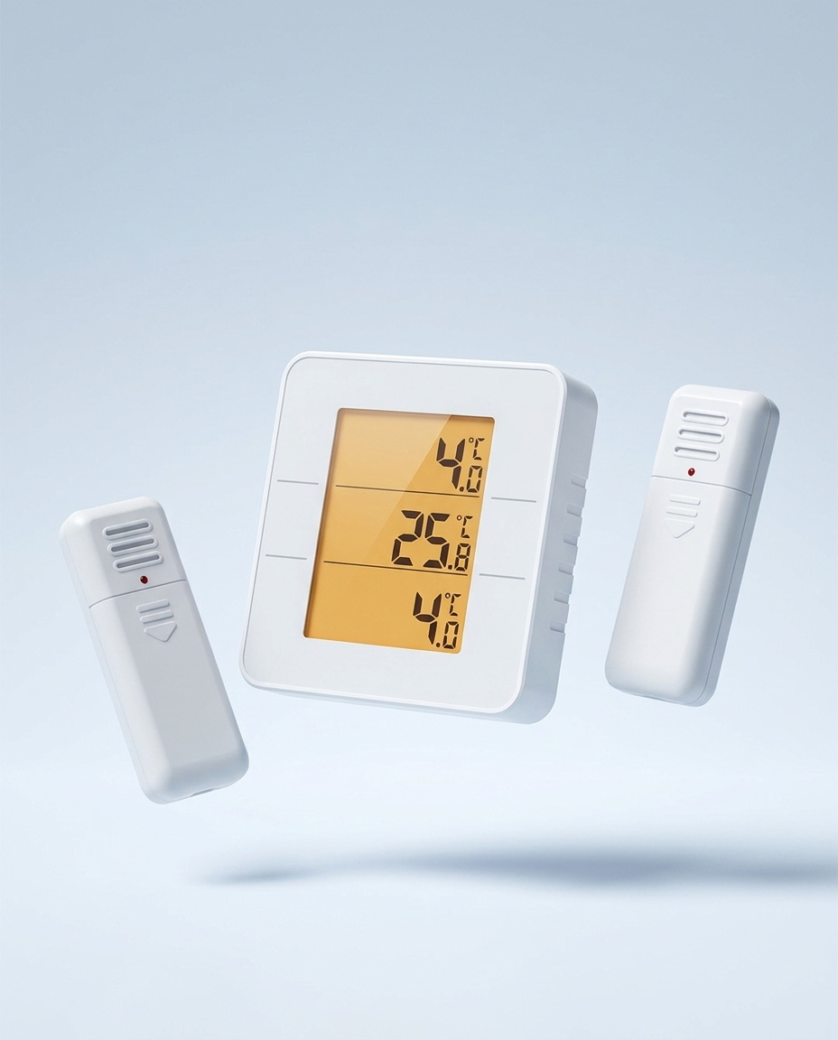 Svalto Fridge Guard — display unit and two wireless sensors