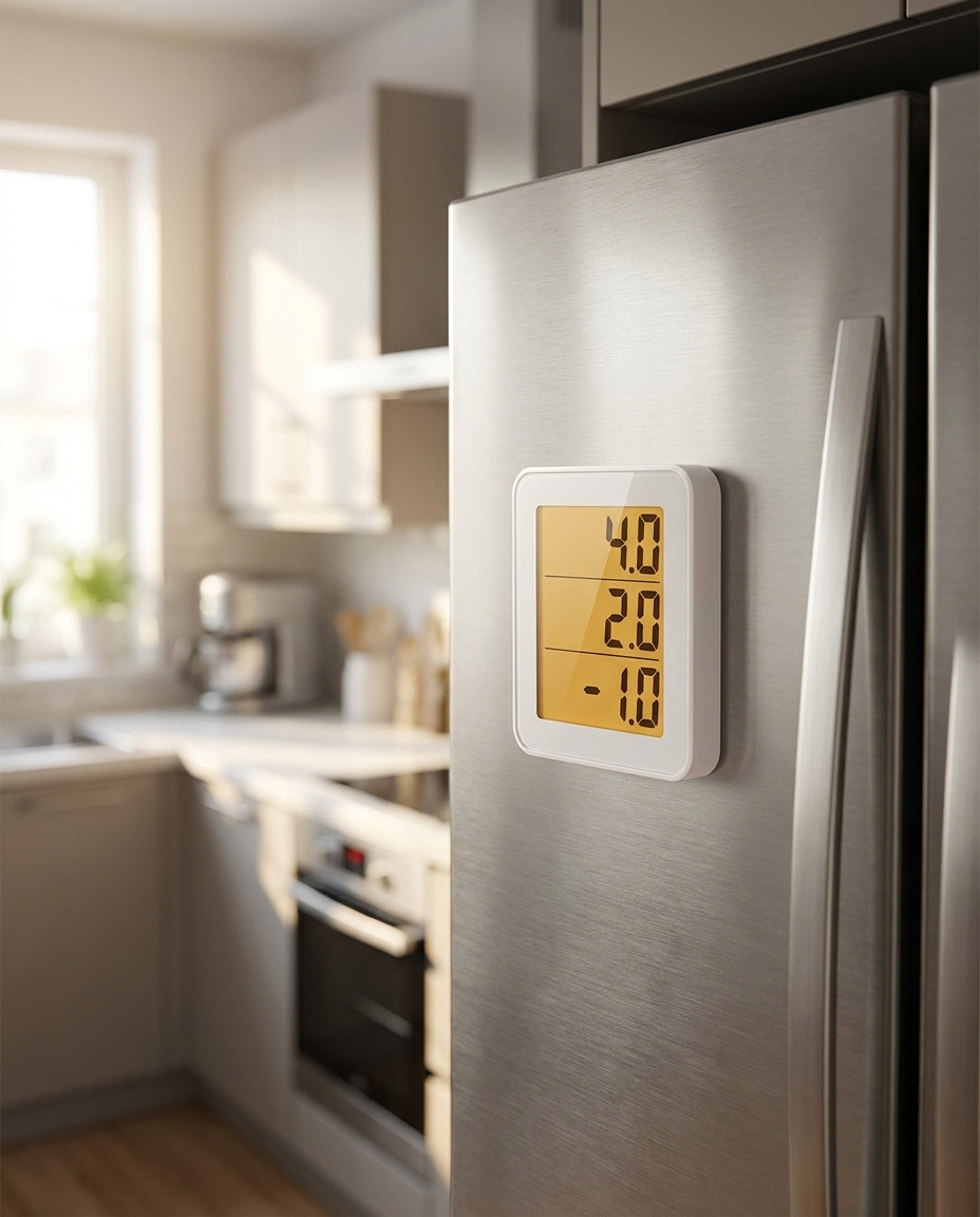 Svalto Fridge Guard mounted on a refrigerator door