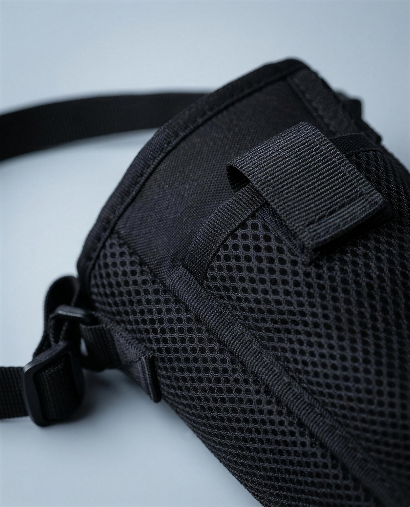 Air-mesh weave and hook-and-loop flap detail