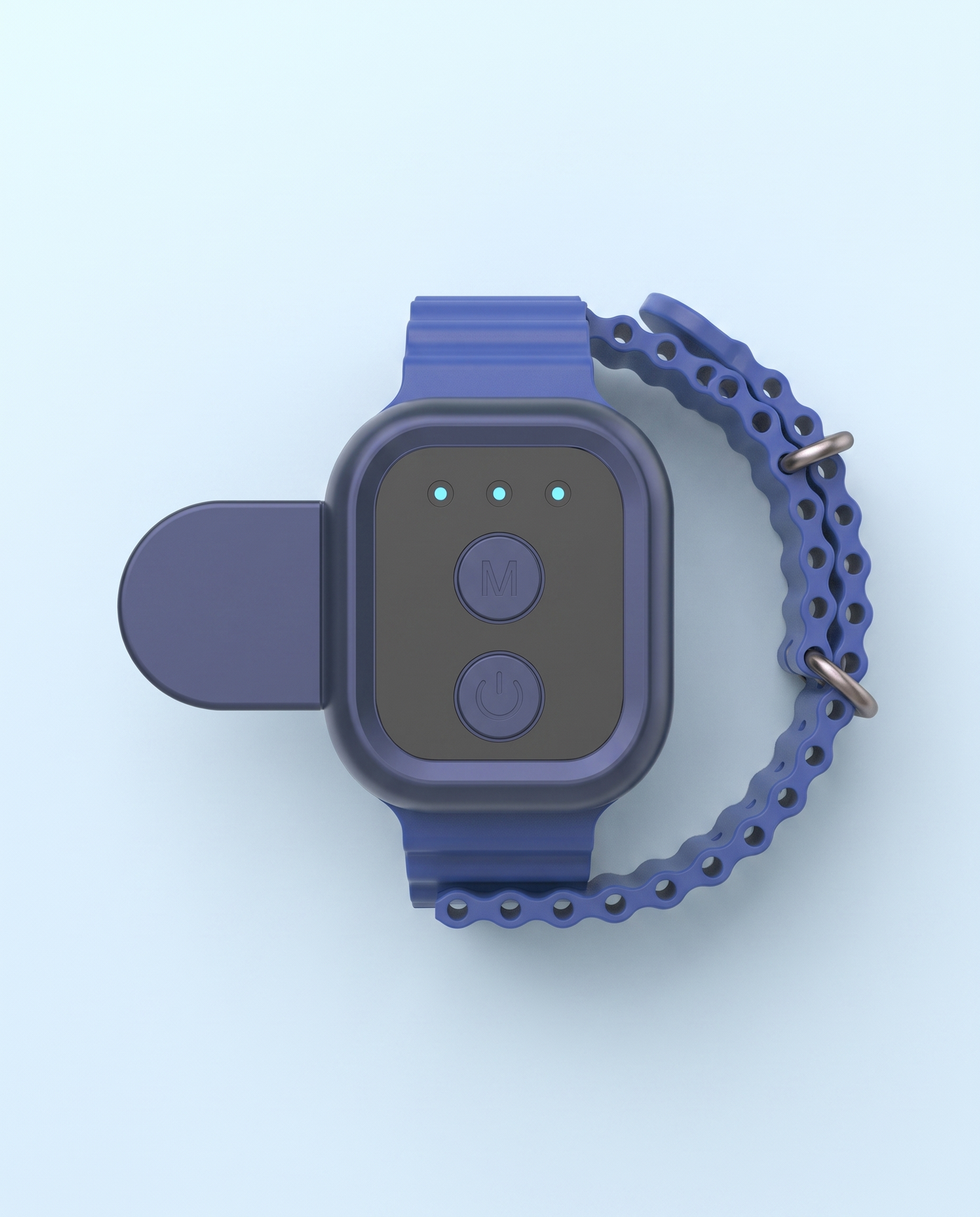 Svalto Steady band flat lay, strap looped, on ice-blue studio surface
